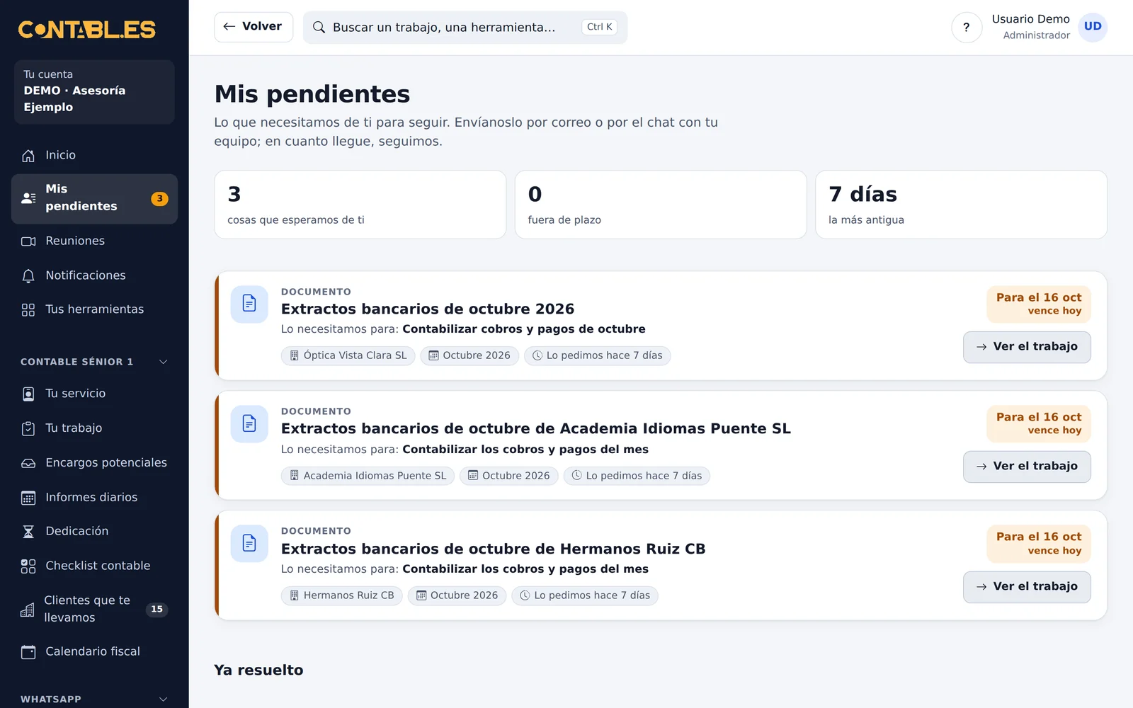 Lo que necesitamos de ti, claro y con fecha